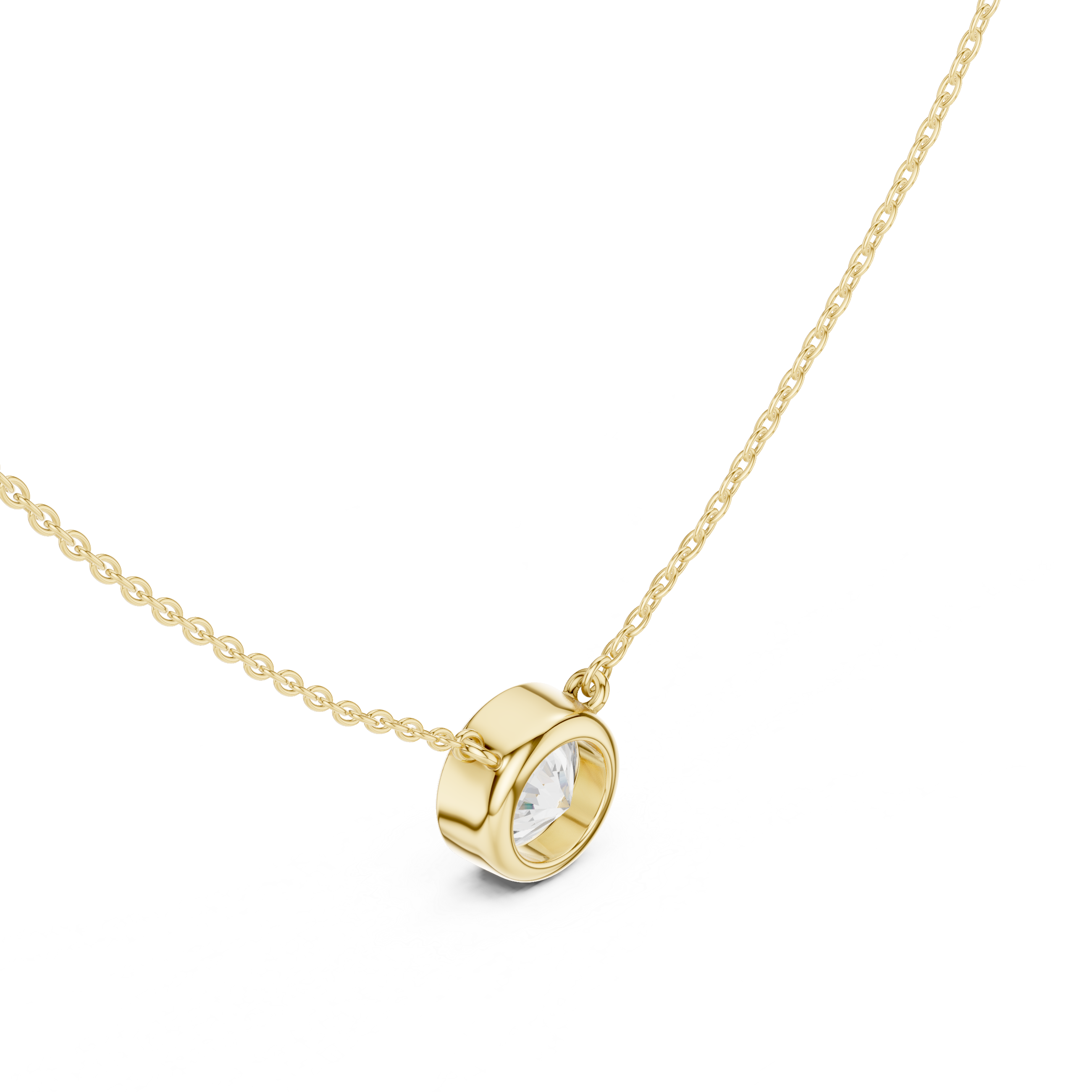 Round Bezel Solitaire Diamond Pendant Corvexa Jewellery