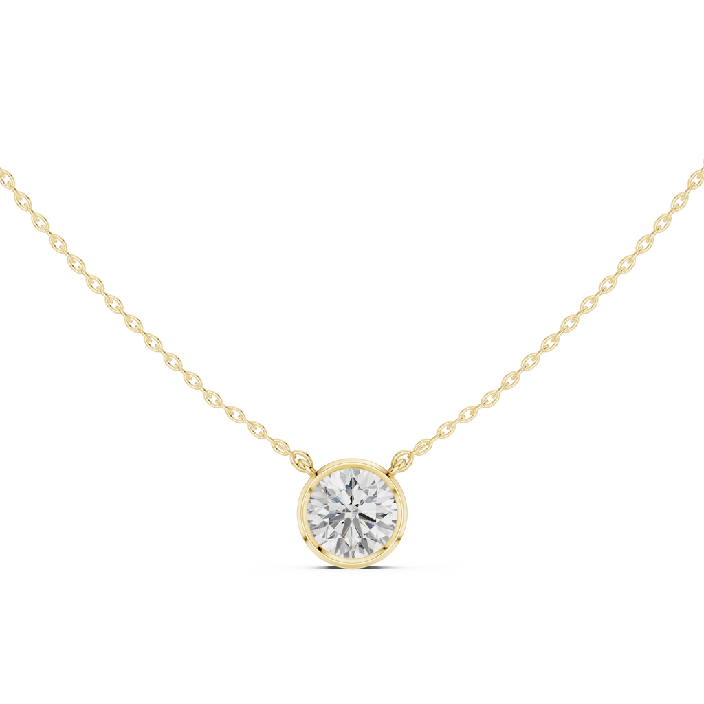 Round Bezel Solitaire Diamond Pendant Corvexa Jewellery