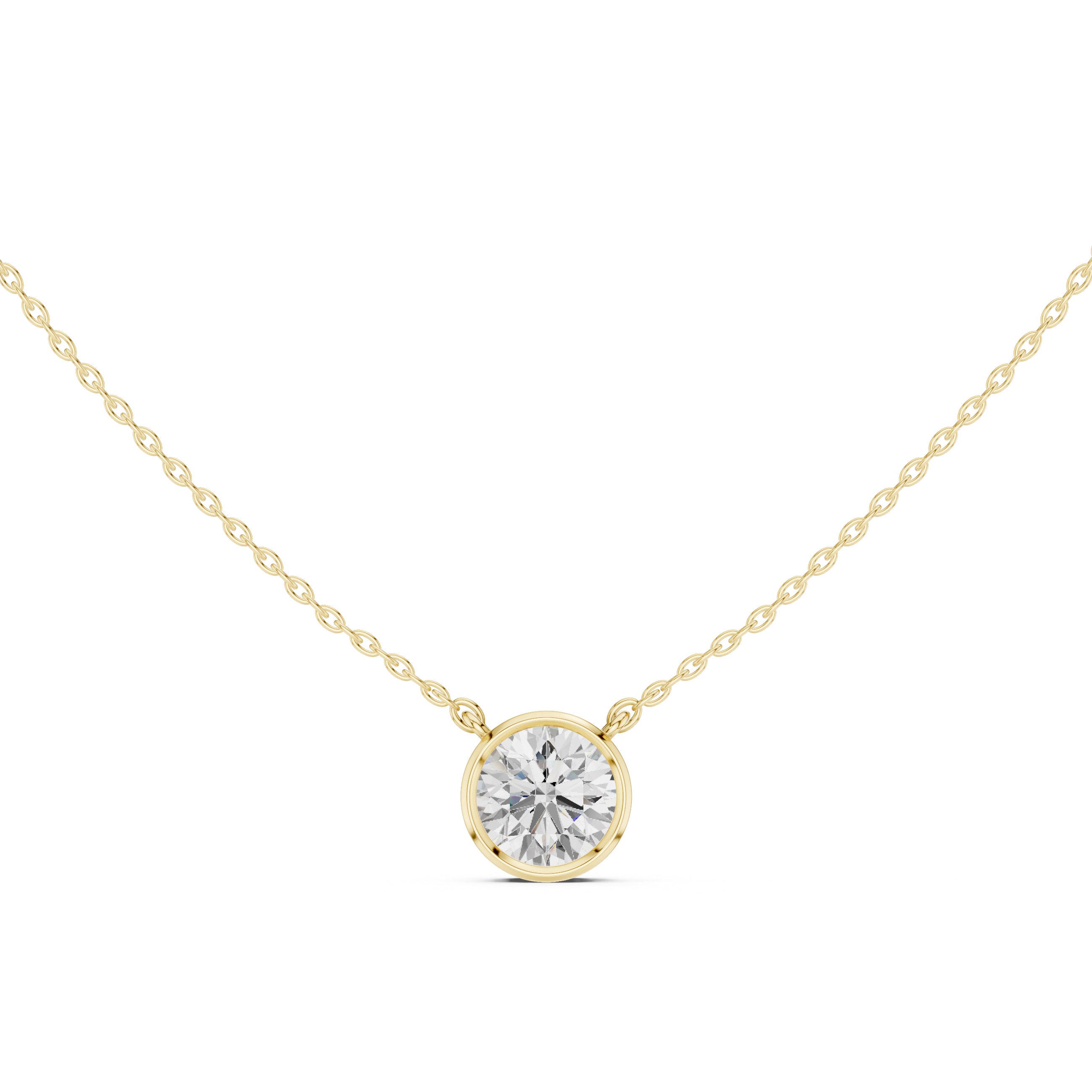 Round Bezel Solitaire Diamond Pendant Corvexa Jewellery