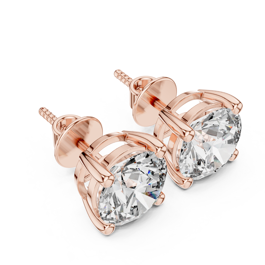 Round Diamond Stud Earrings