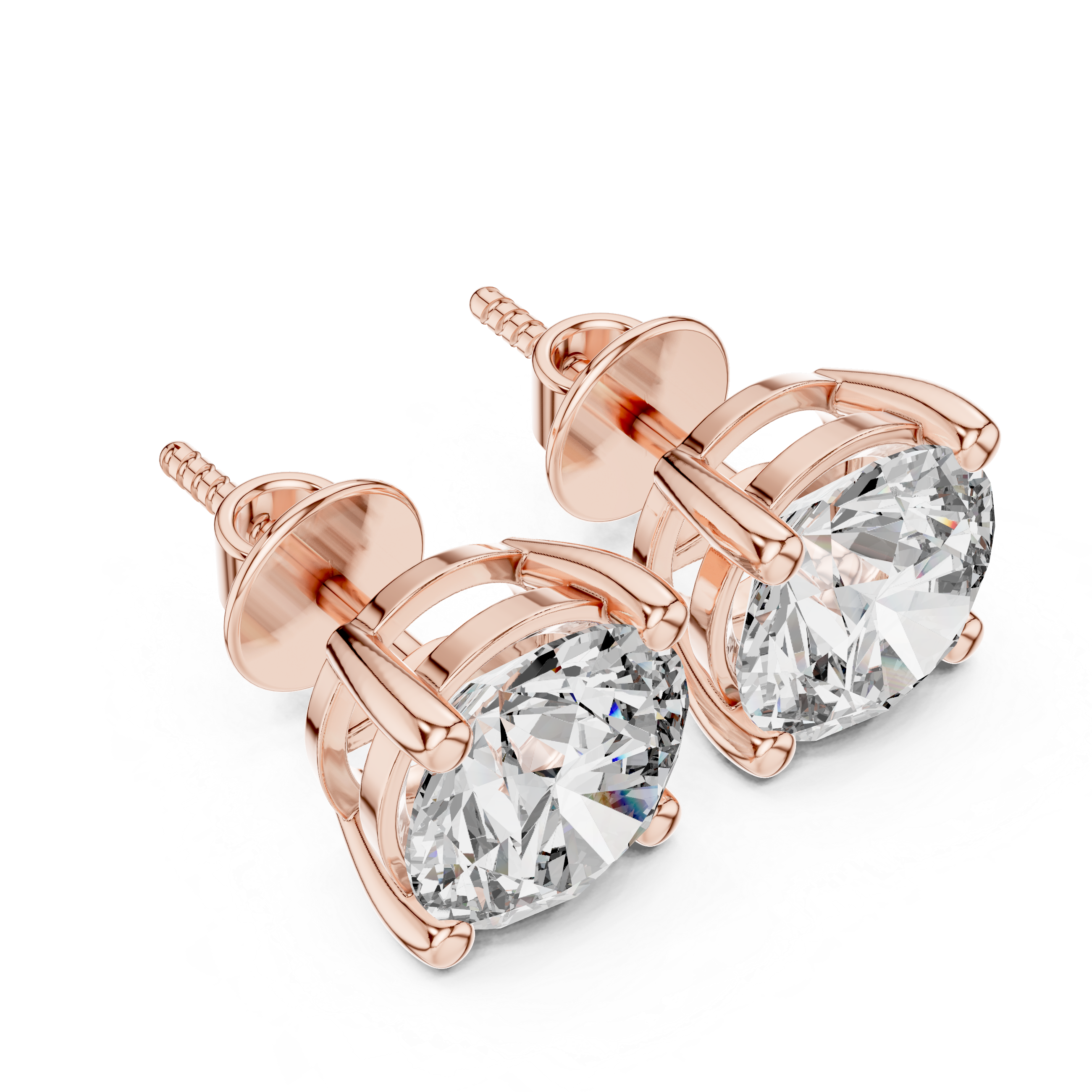 Round Diamond Stud Earrings