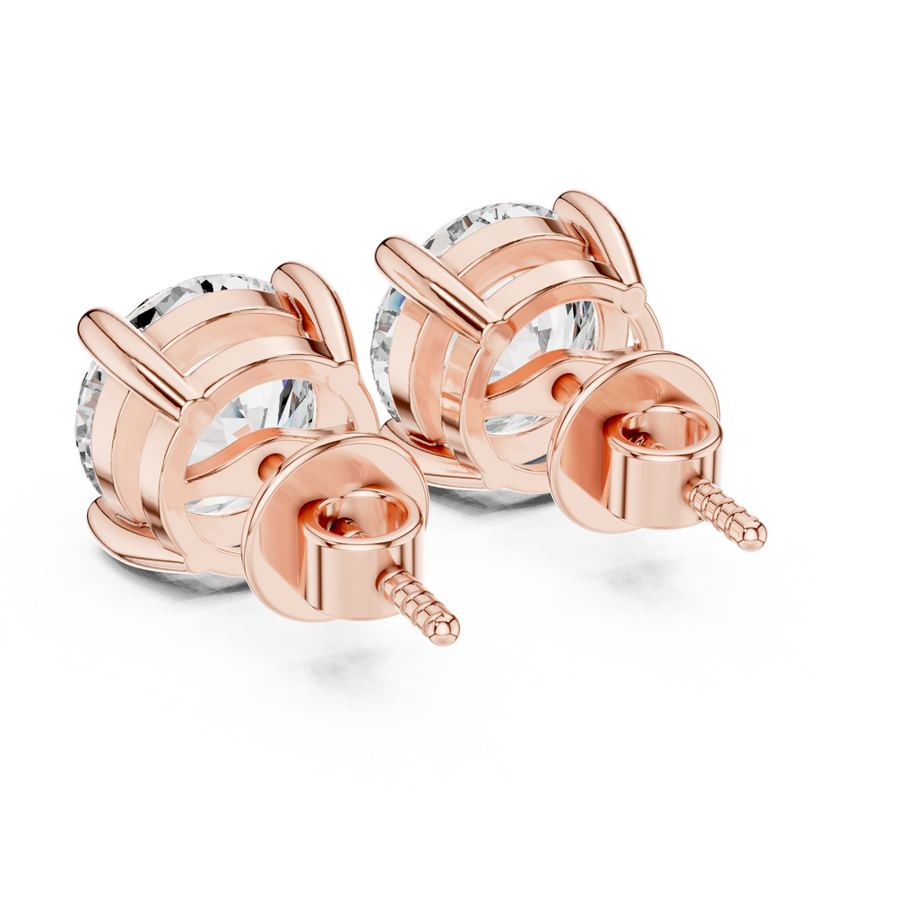 Round Diamond Stud Earrings