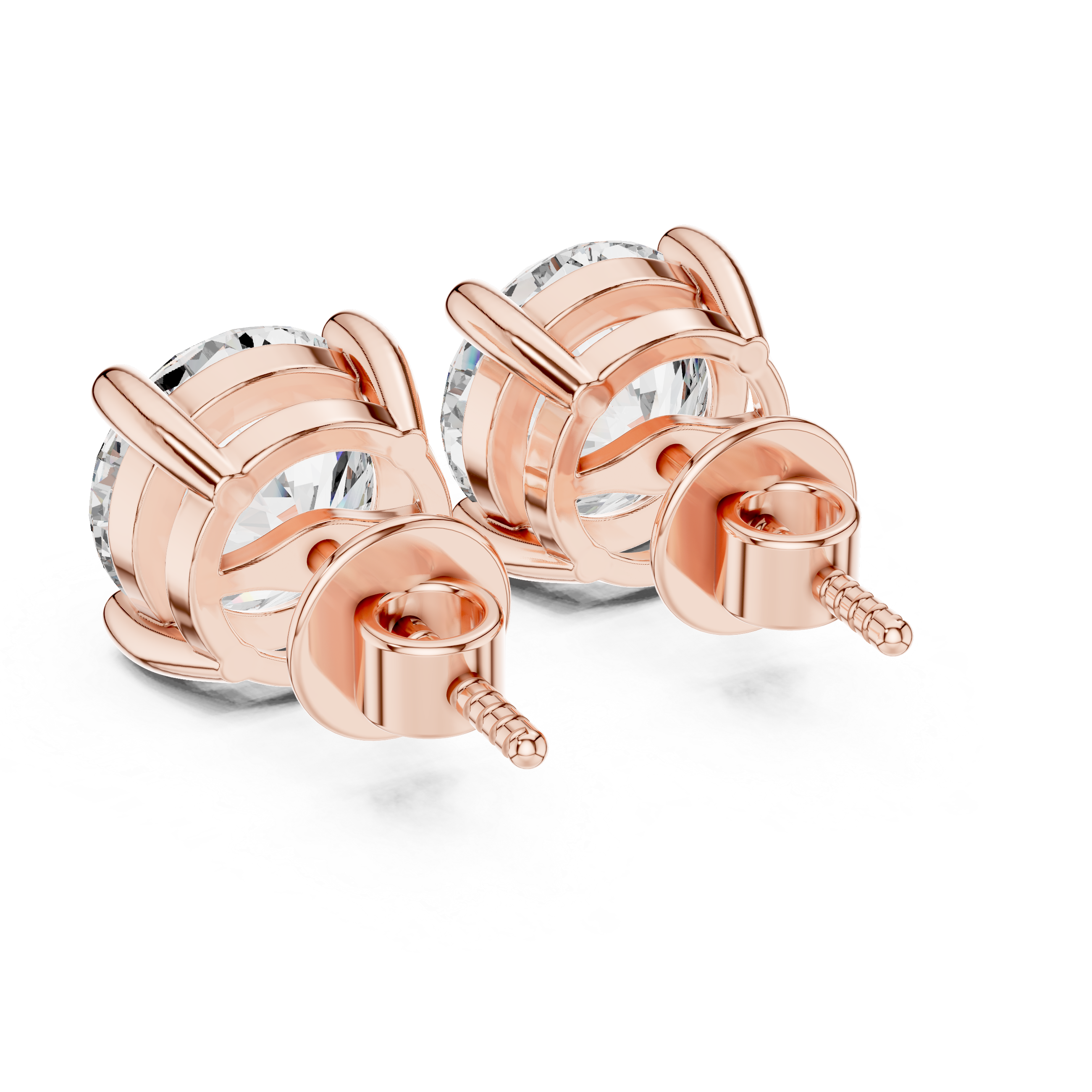 Round Diamond Stud Earrings
