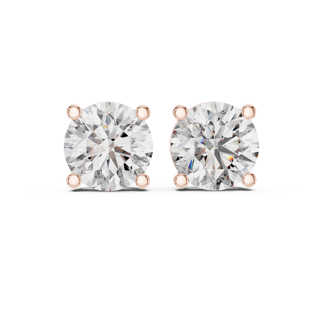 Round Diamond Stud Earrings