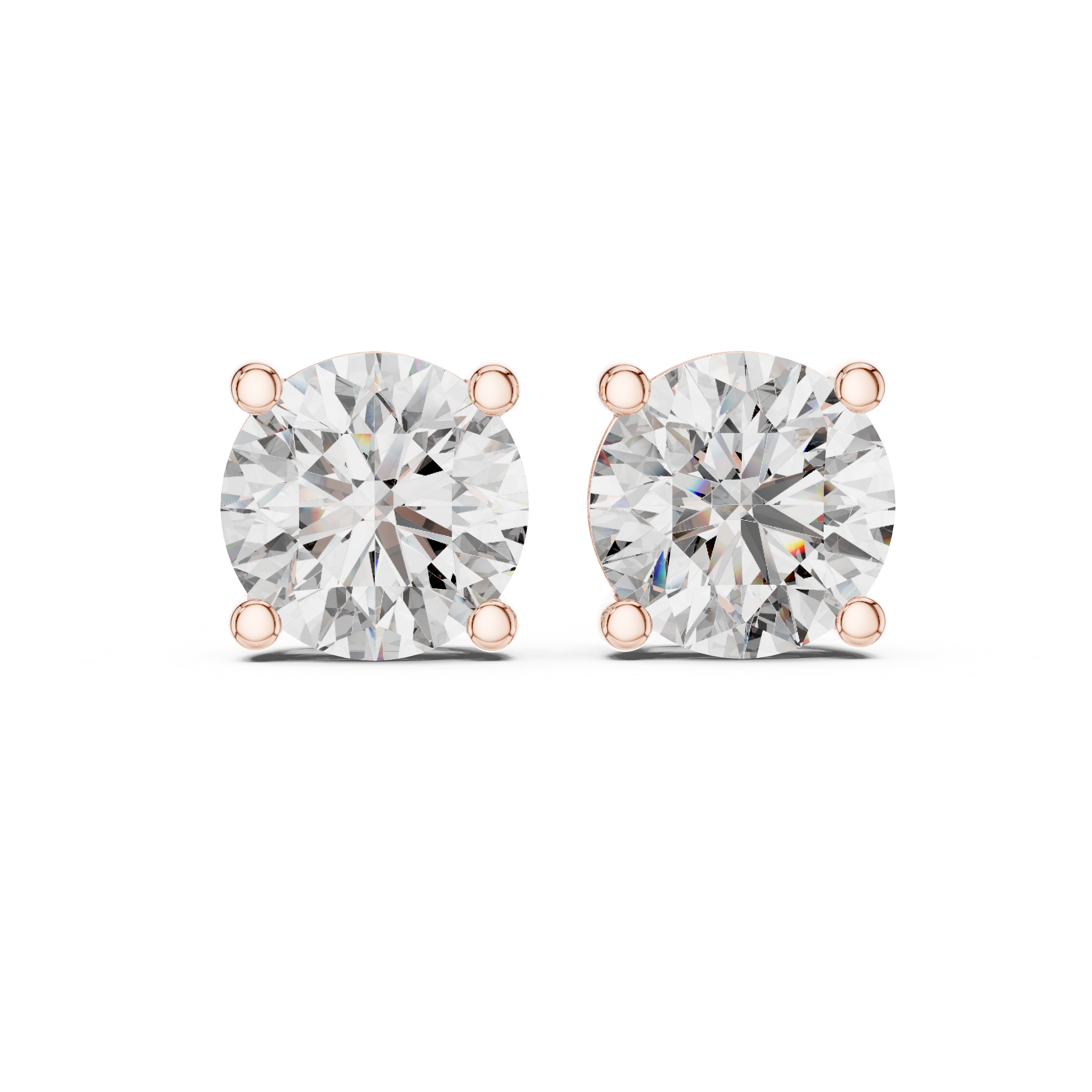 Round Diamond Stud Earrings