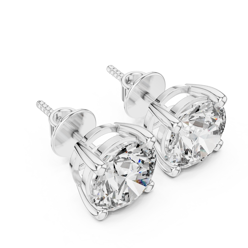 Round Diamond Stud Earrings