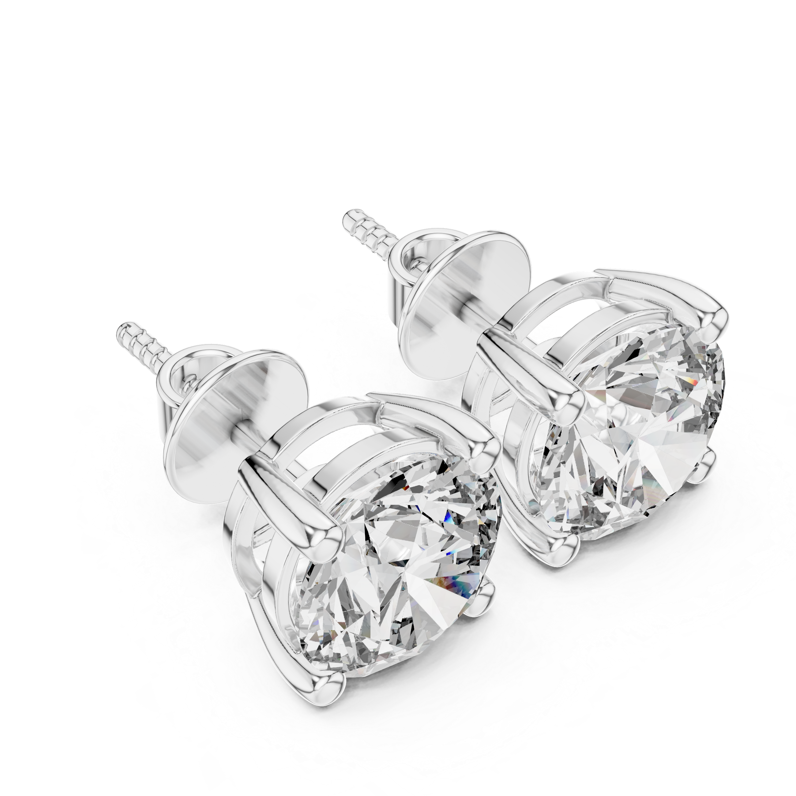 Round Diamond Stud Earrings