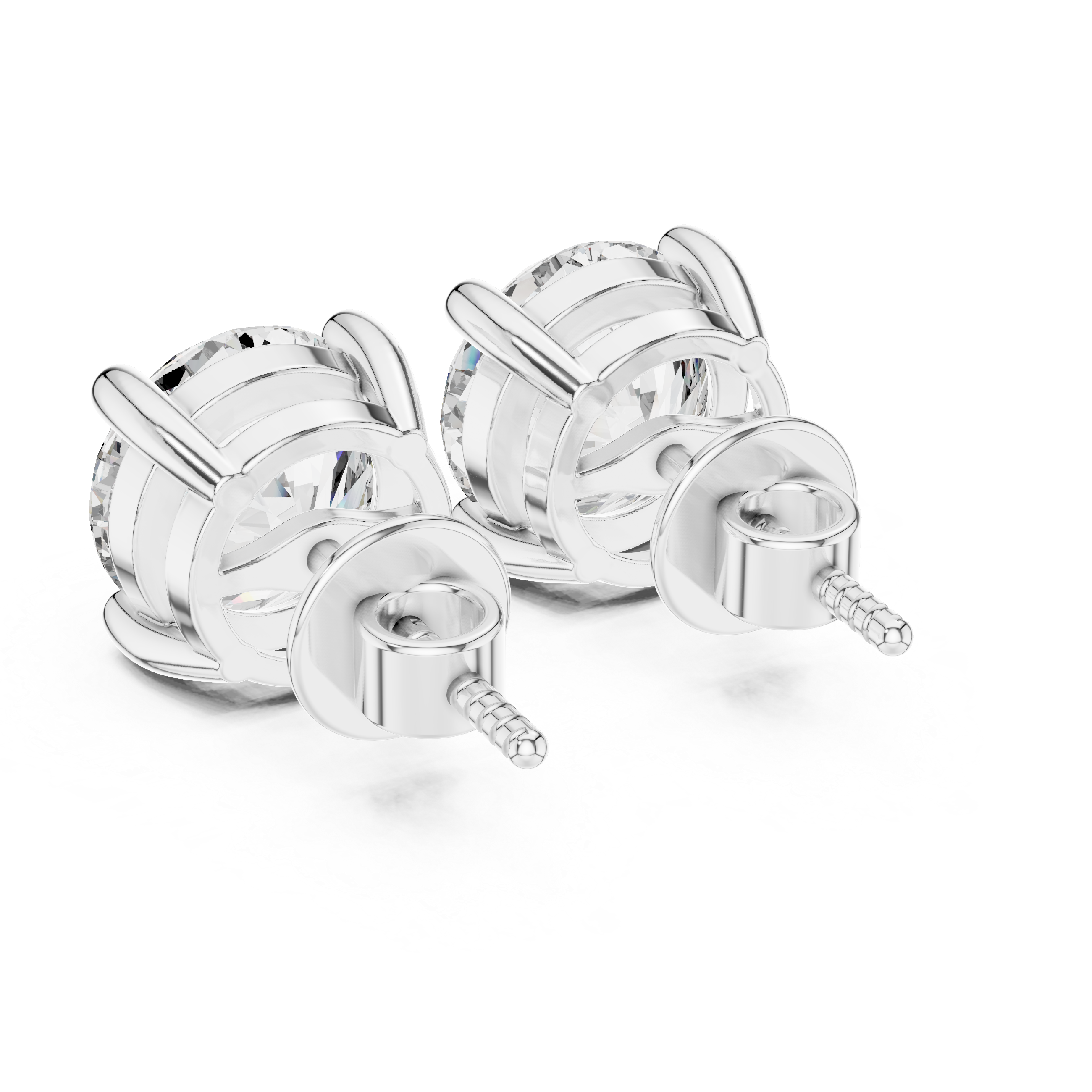 Round Diamond Stud Earrings