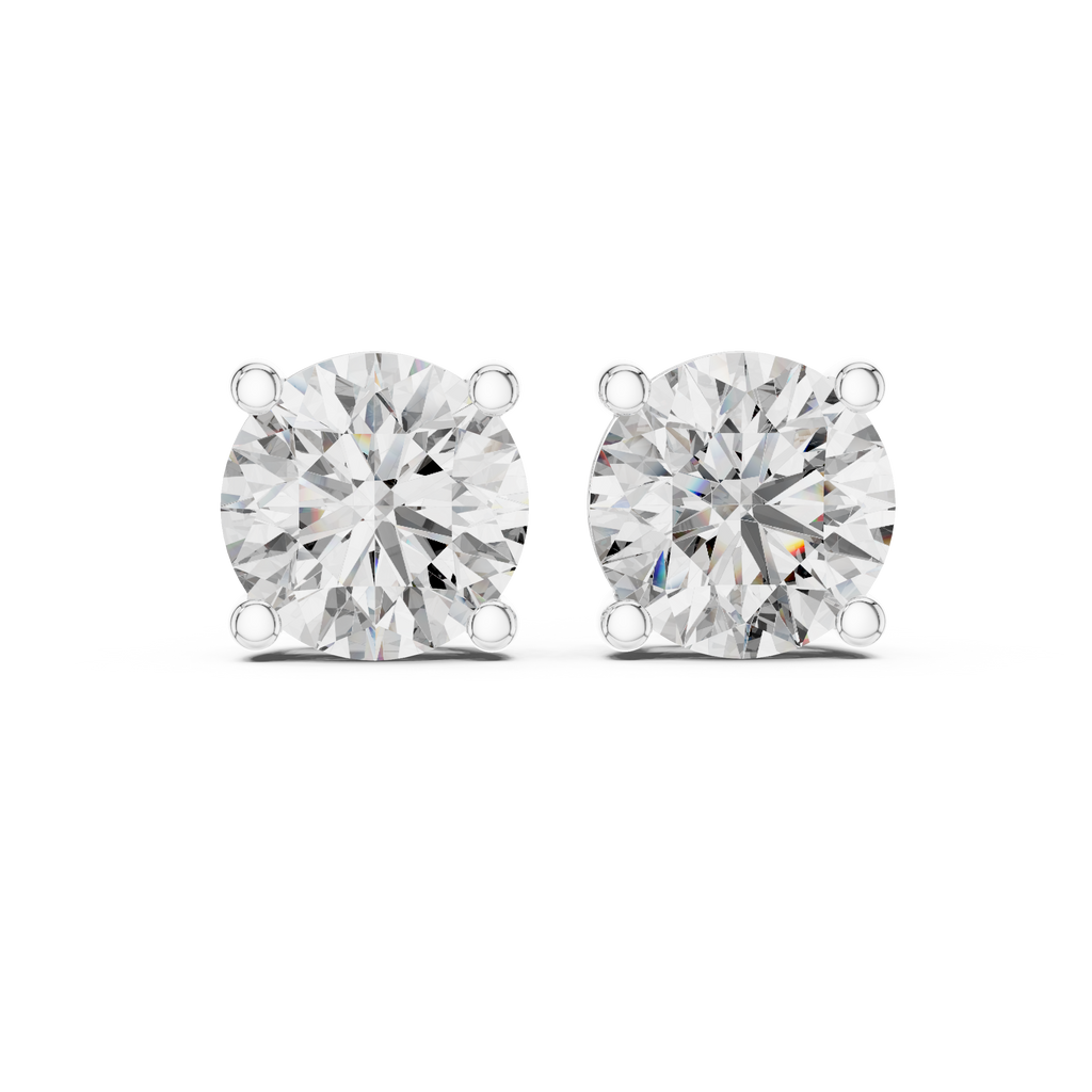 Round Diamond Stud Earrings