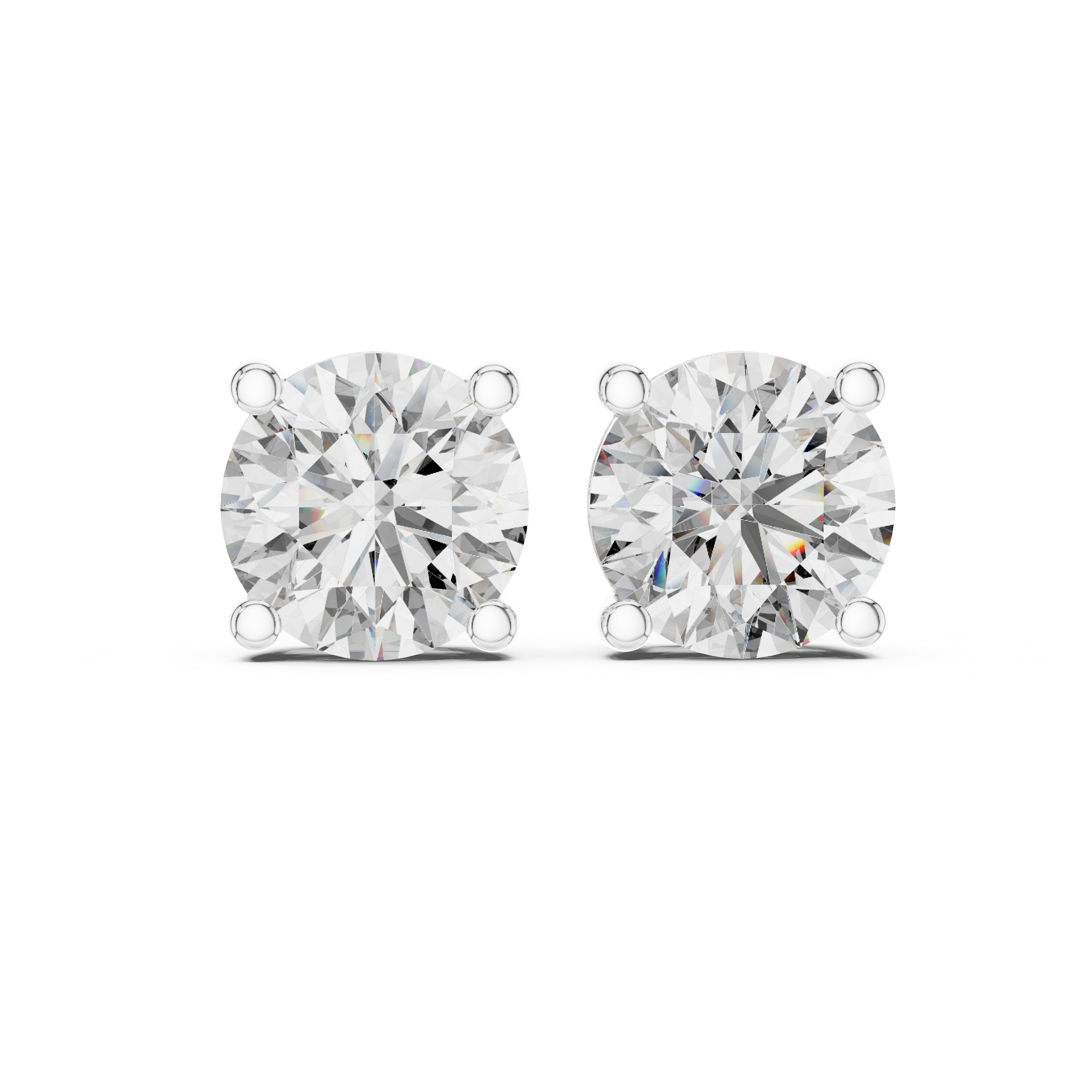 Round Diamond Stud Earrings