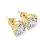 Round Diamond Stud Earrings