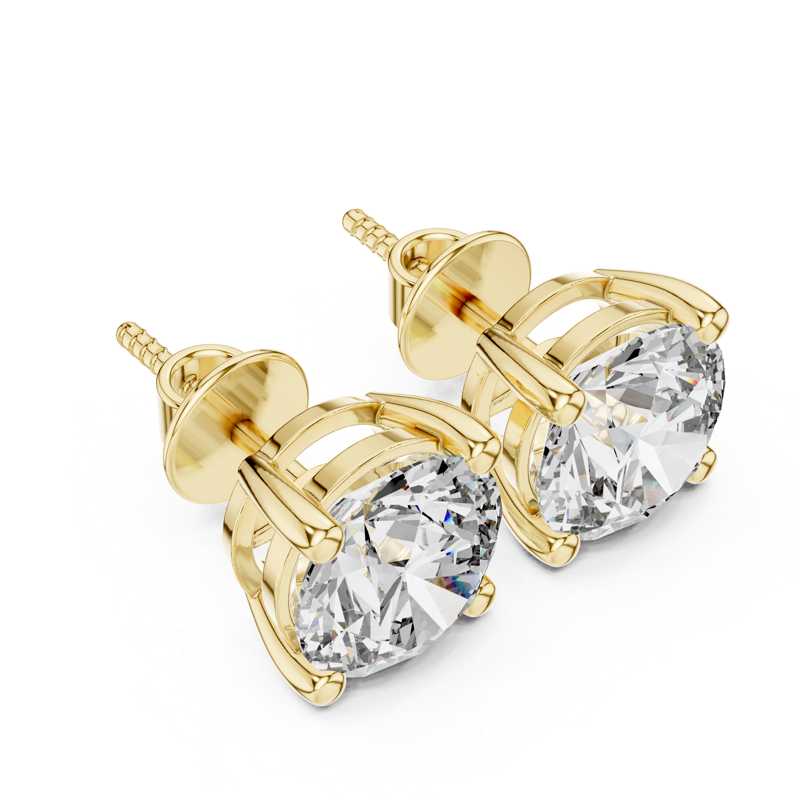 Round Diamond Stud Earrings