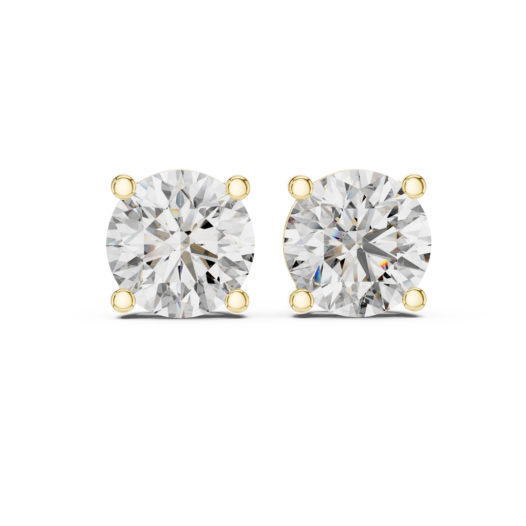 Round Diamond Stud Earrings