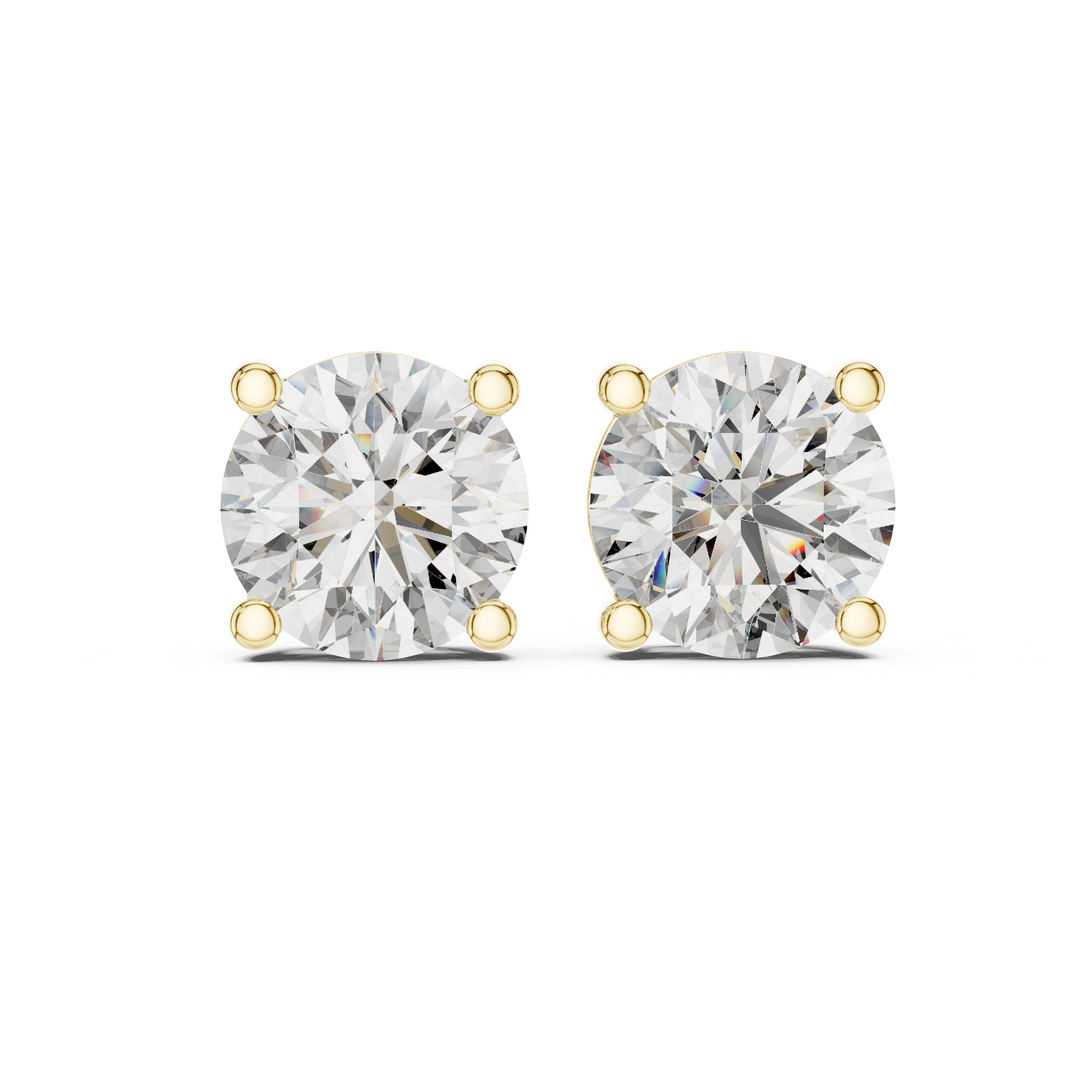 Round Diamond Stud Earrings