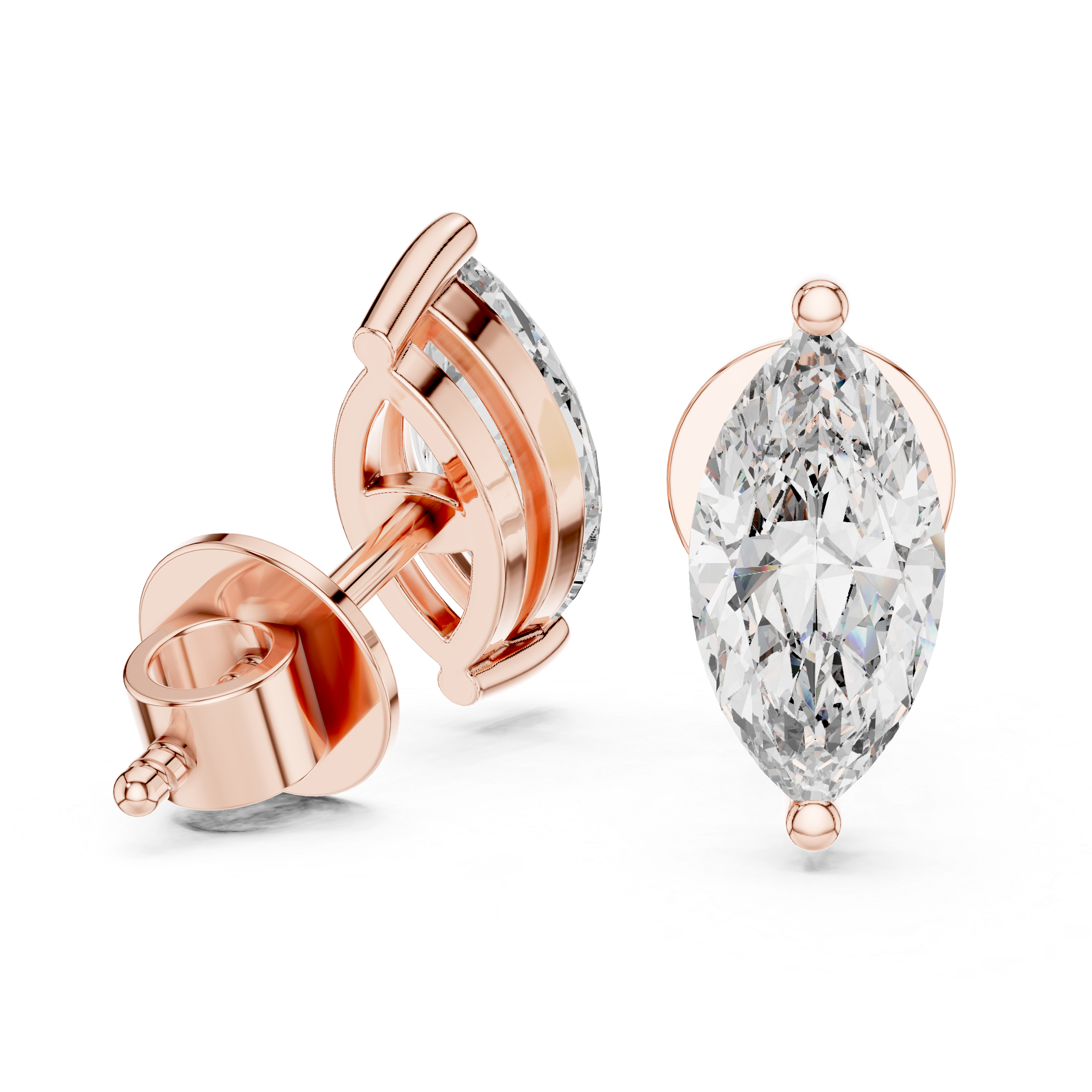 Marquise Cut Diamond Stud Earrings