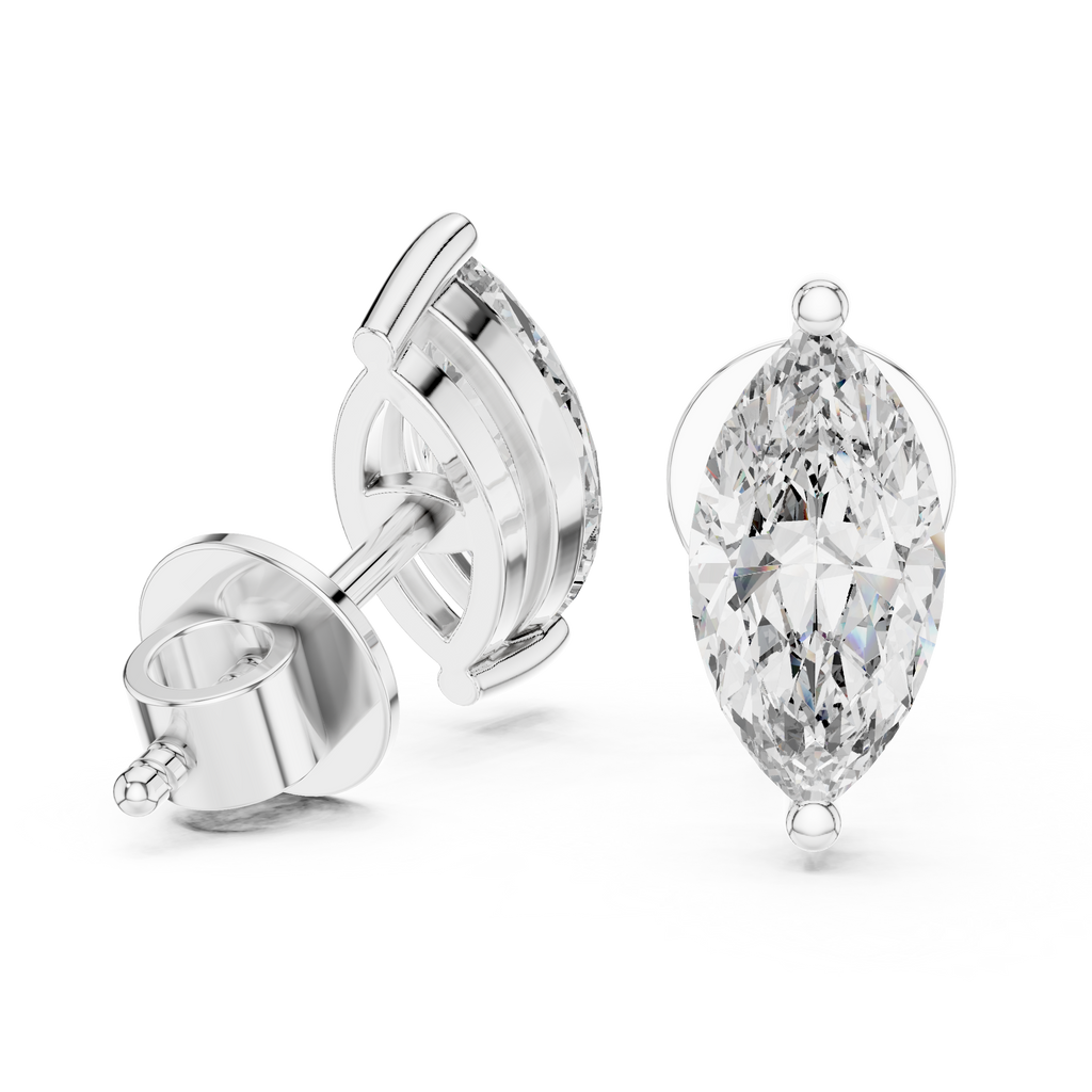 Marquise Cut Diamond Stud Earrings