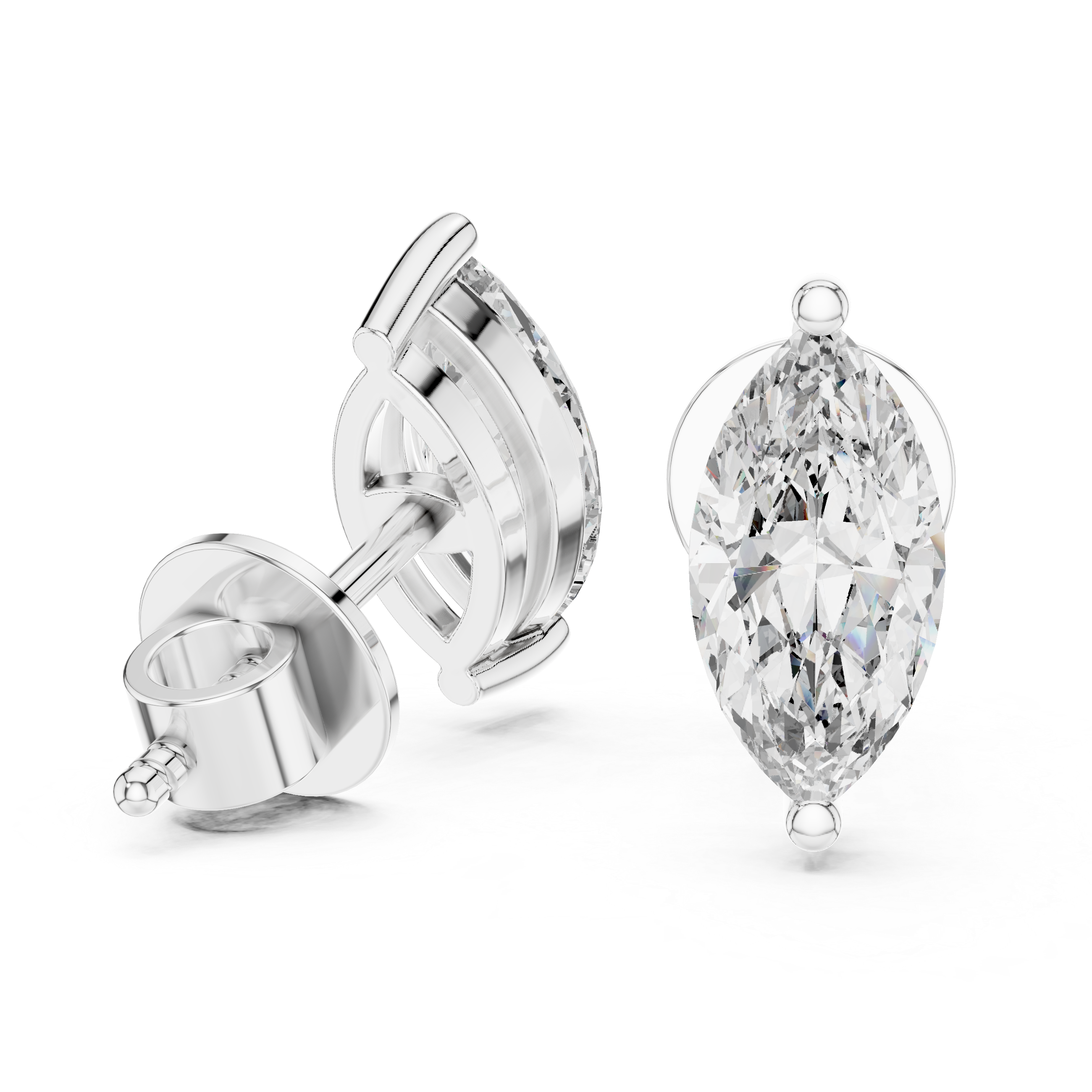 Marquise Cut Diamond Stud Earrings