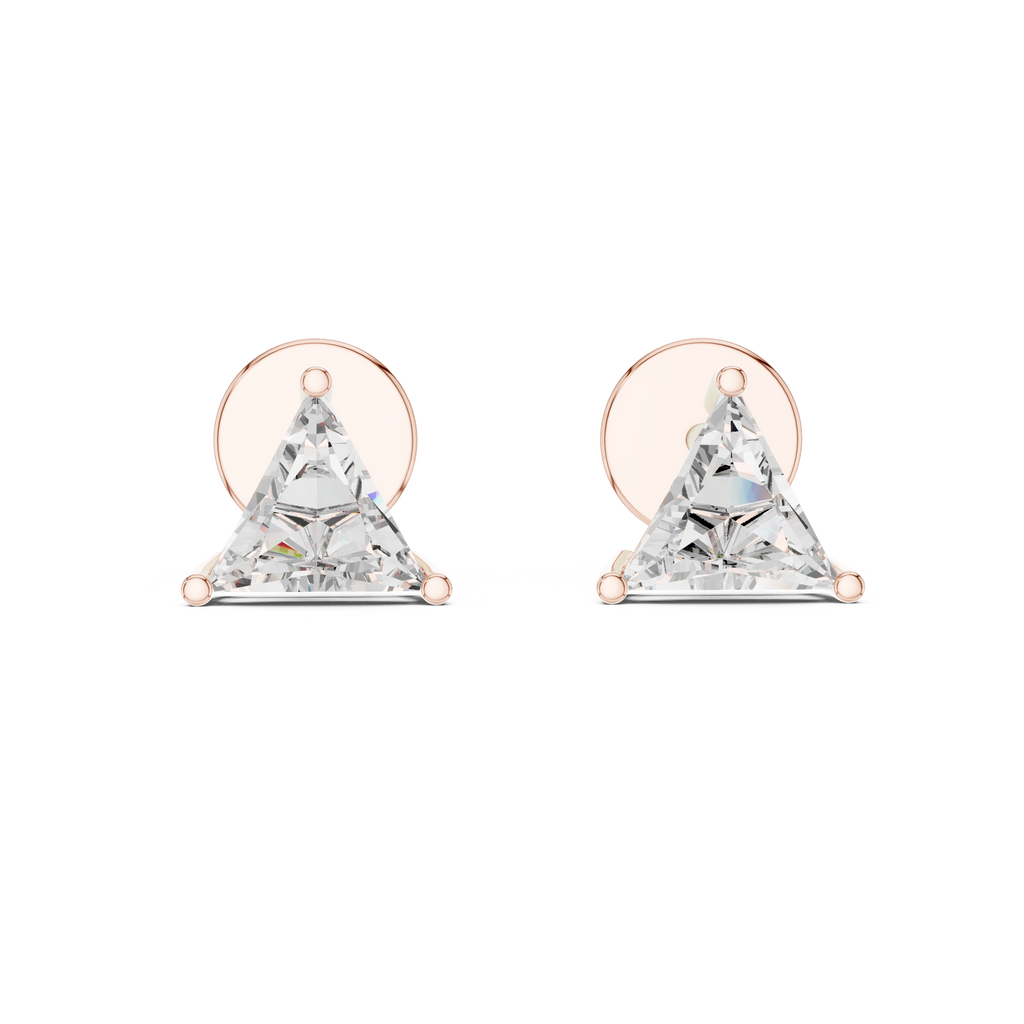 Triangle Cut Diamond Stud Earrings