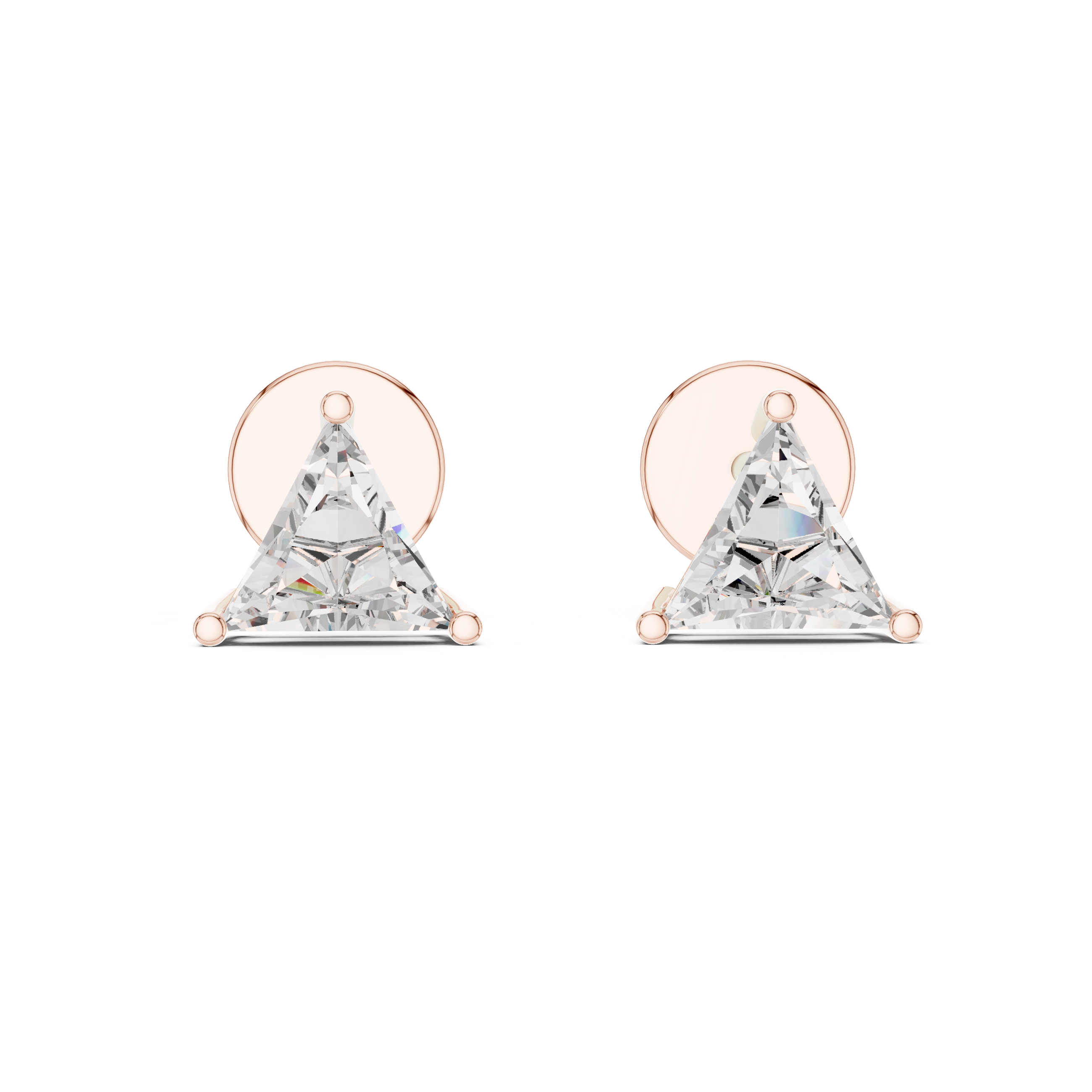 Triangle Cut Diamond Stud Earrings
