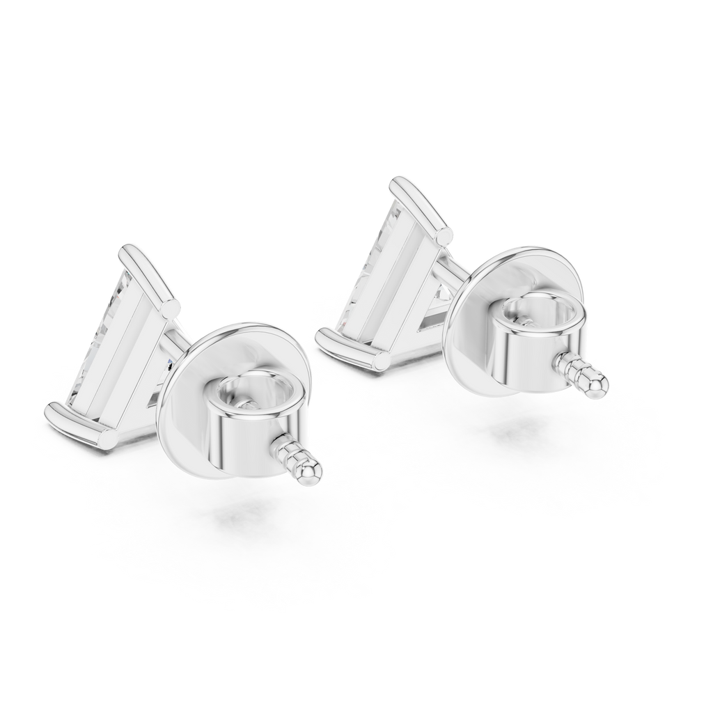 Triangle Cut Diamond Stud Earrings