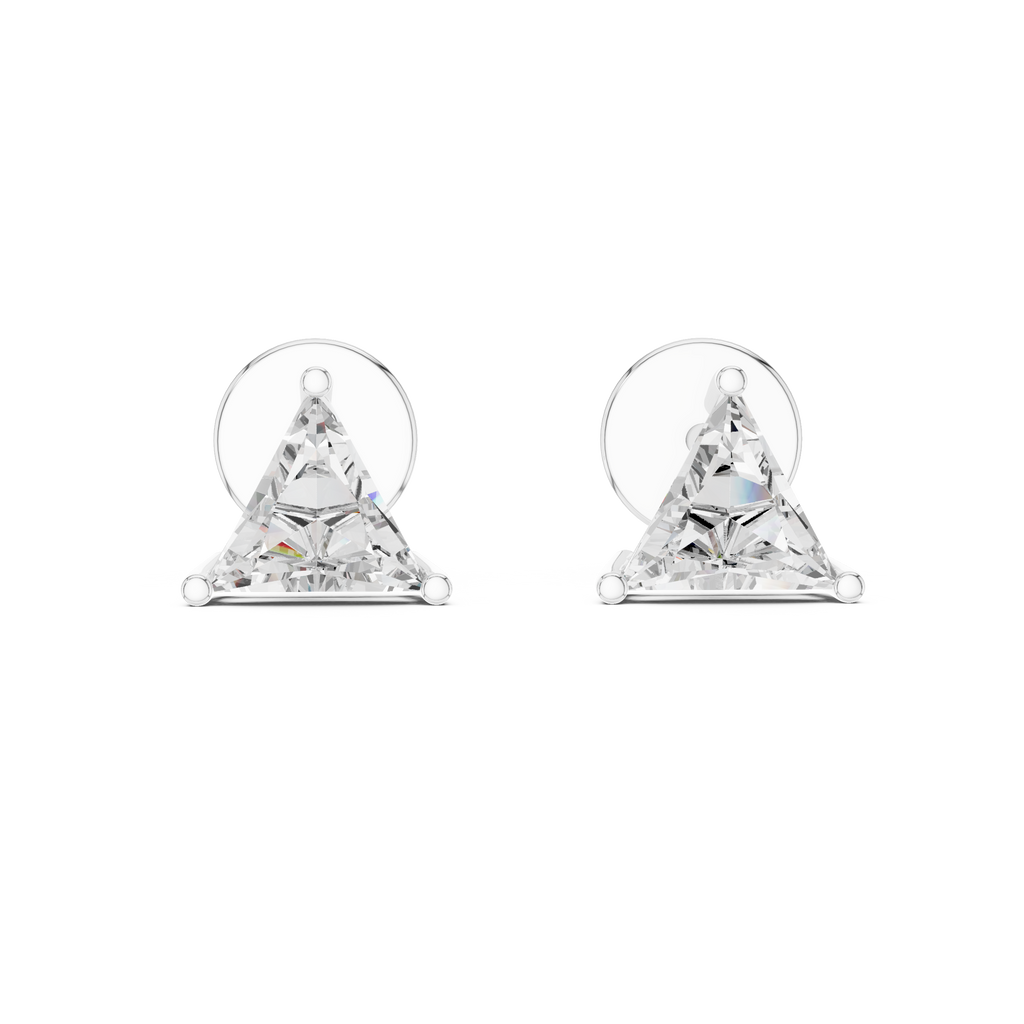 Triangle Cut Diamond Stud Earrings