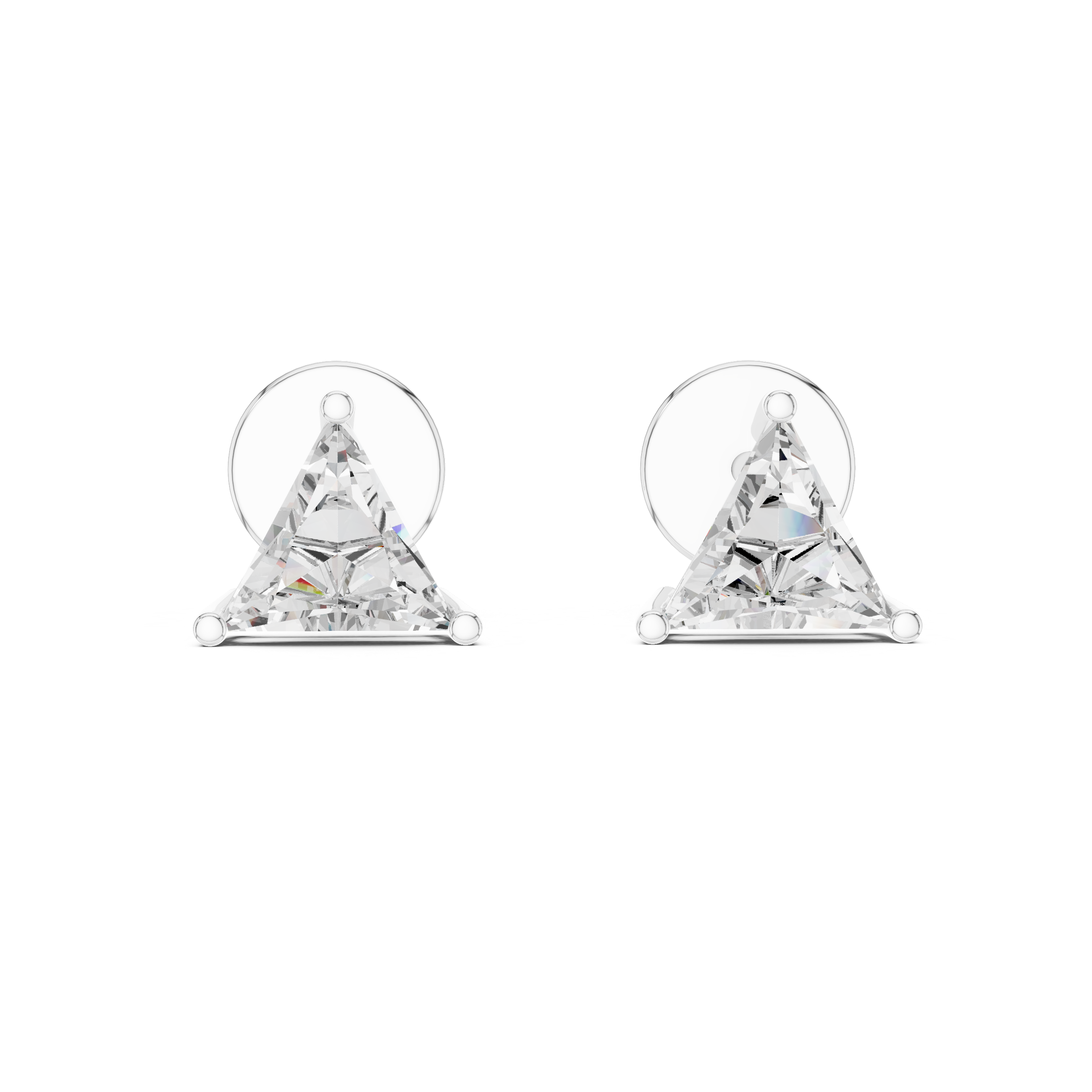 Triangle Cut Diamond Stud Earrings