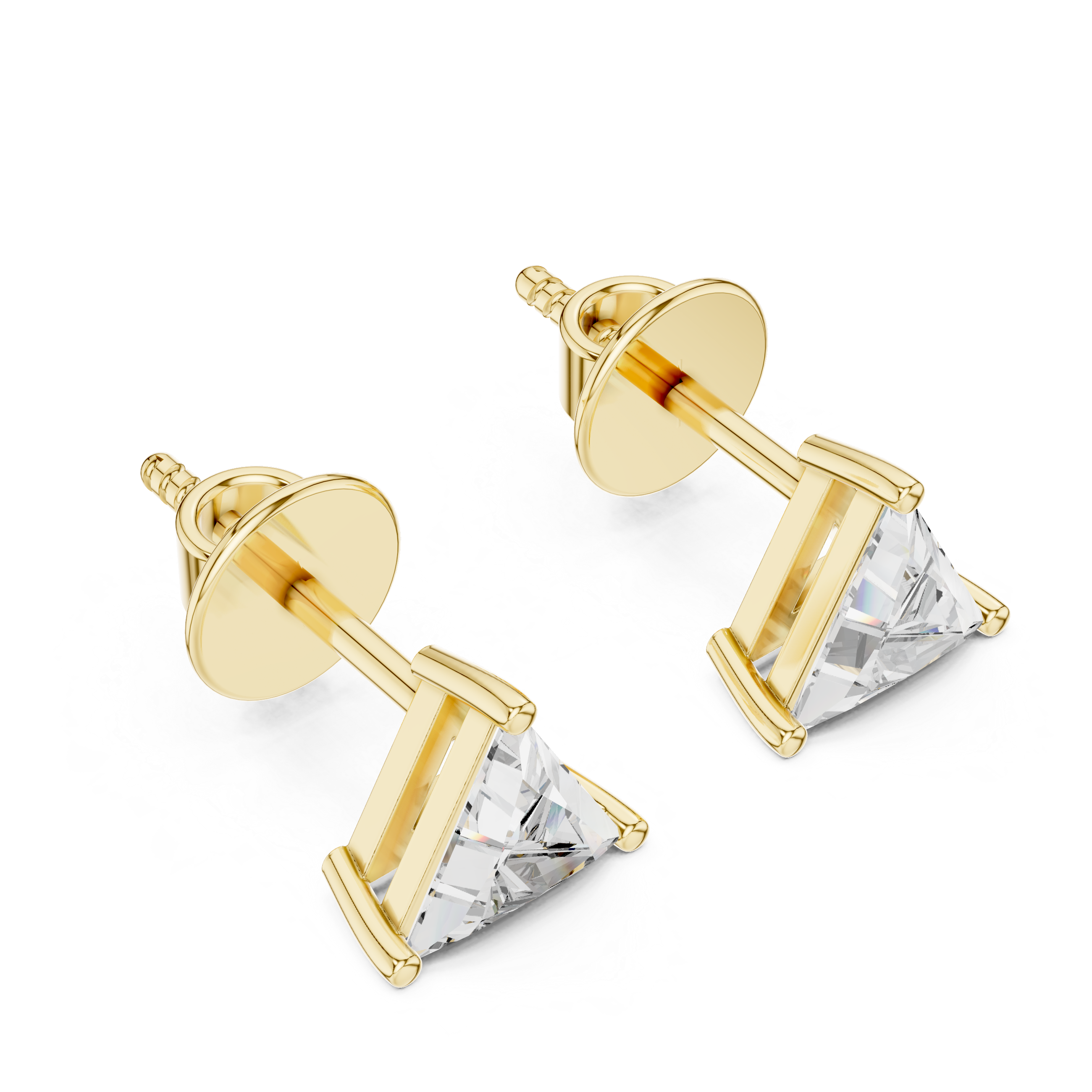 Triangle Cut Diamond Stud Earrings