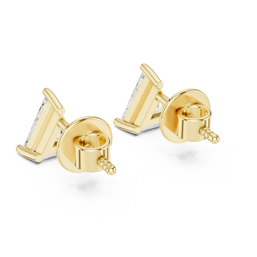Triangle Cut Diamond Stud Earrings