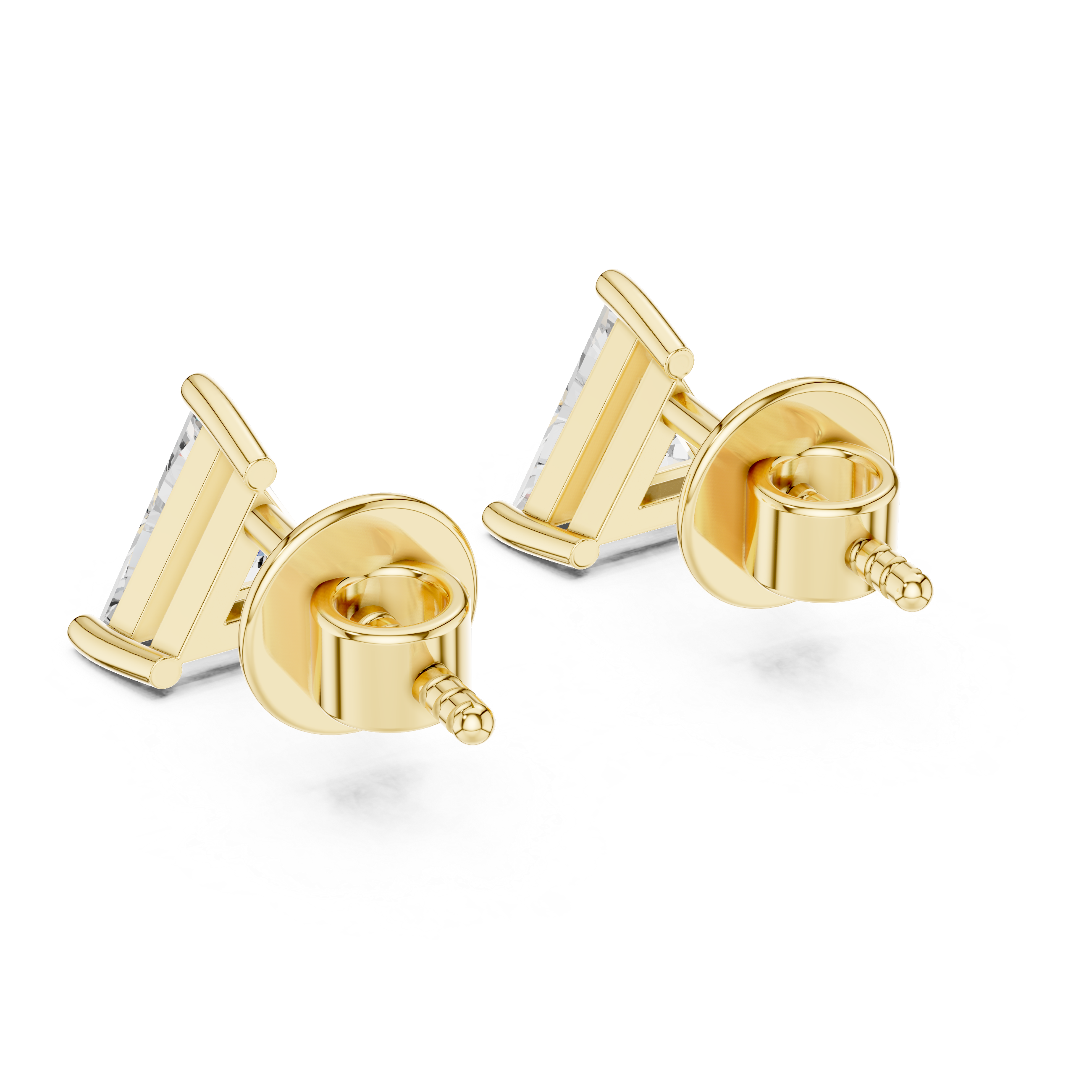 Triangle Cut Diamond Stud Earrings