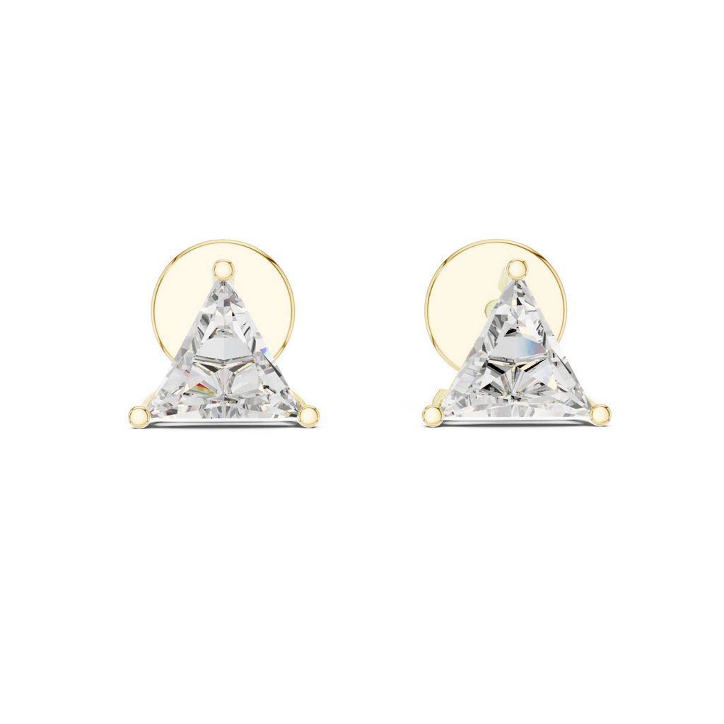 Triangle Cut Diamond Stud Earrings