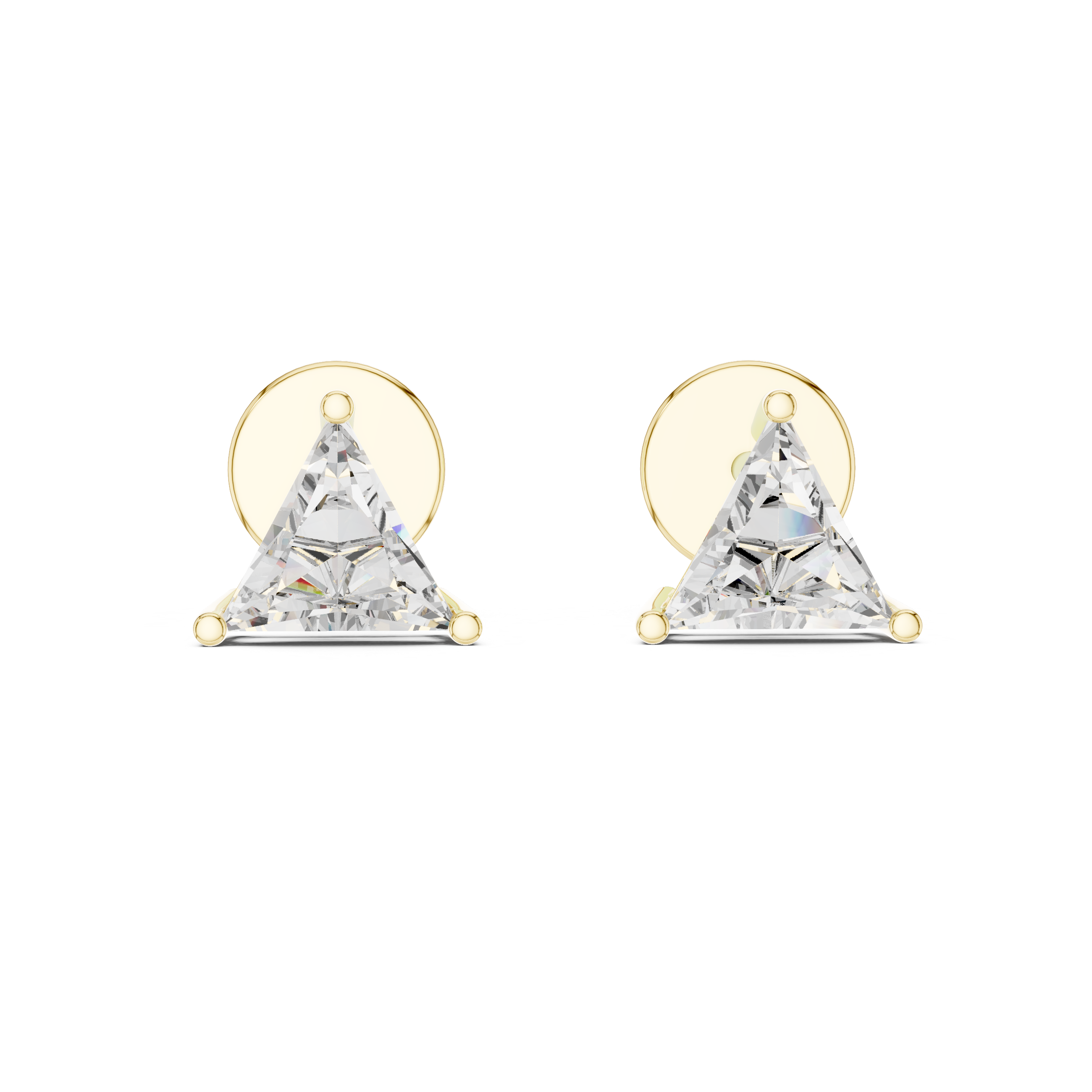 Triangle Cut Diamond Stud Earrings