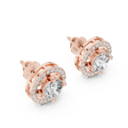 Round Halo Diamond Stud Earrings