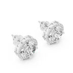 Round Halo Diamond Stud Earrings