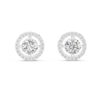 Round Halo Diamond Stud Earrings