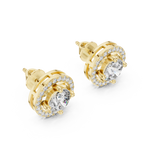Round Halo Diamond Stud Earrings