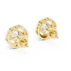 Round Halo Diamond Stud Earrings