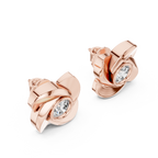 Floral Round Diamond Stud Earrings Corvexa Jewellery