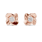 Floral Round Diamond Stud Earrings Corvexa Jewellery