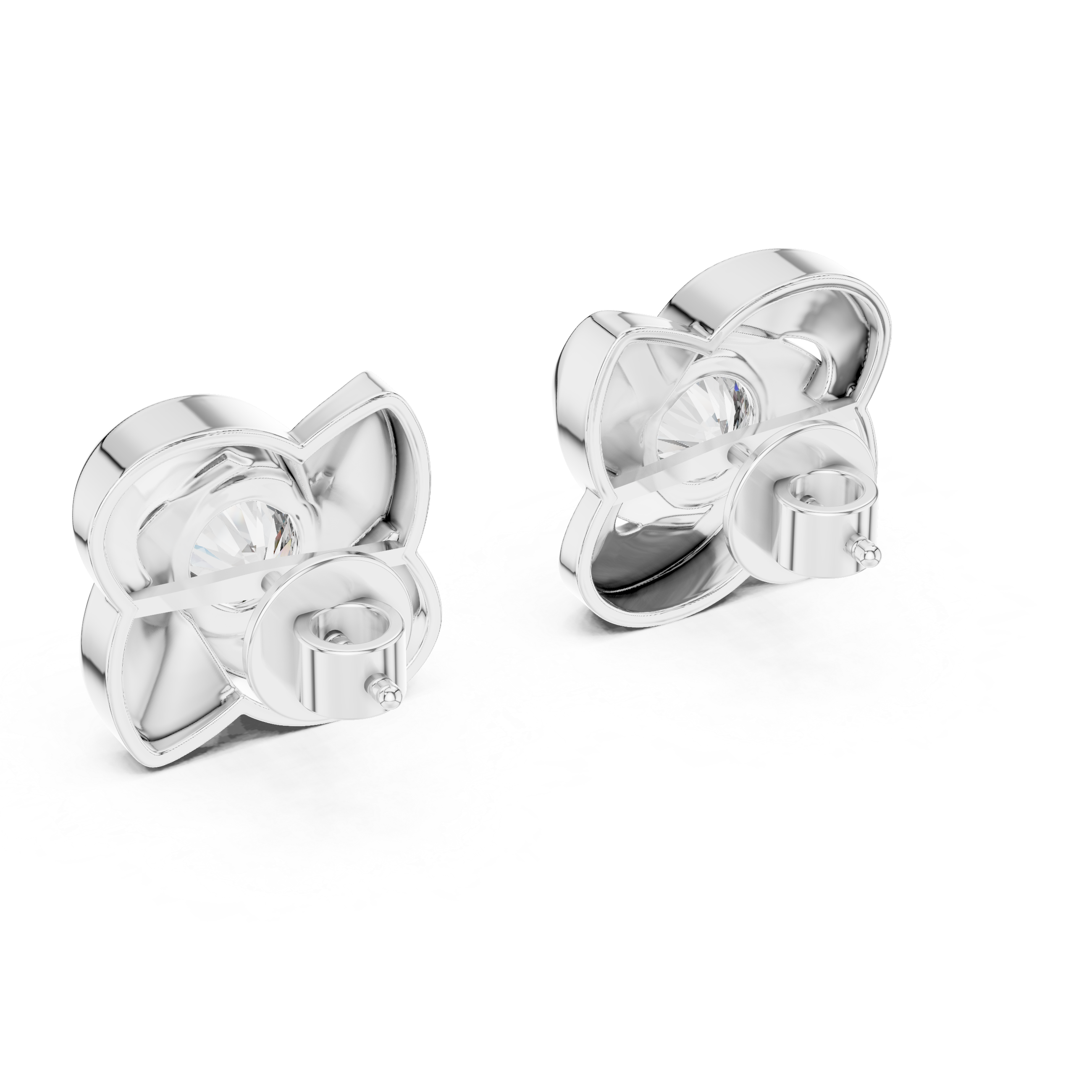 Floral Round Diamond Stud Earrings Corvexa Jewellery