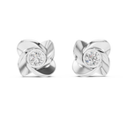 Floral Round Diamond Stud Earrings Corvexa Jewellery