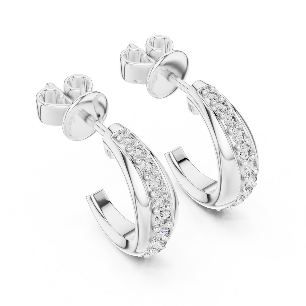 Diamond Pavé Hoop Earrings