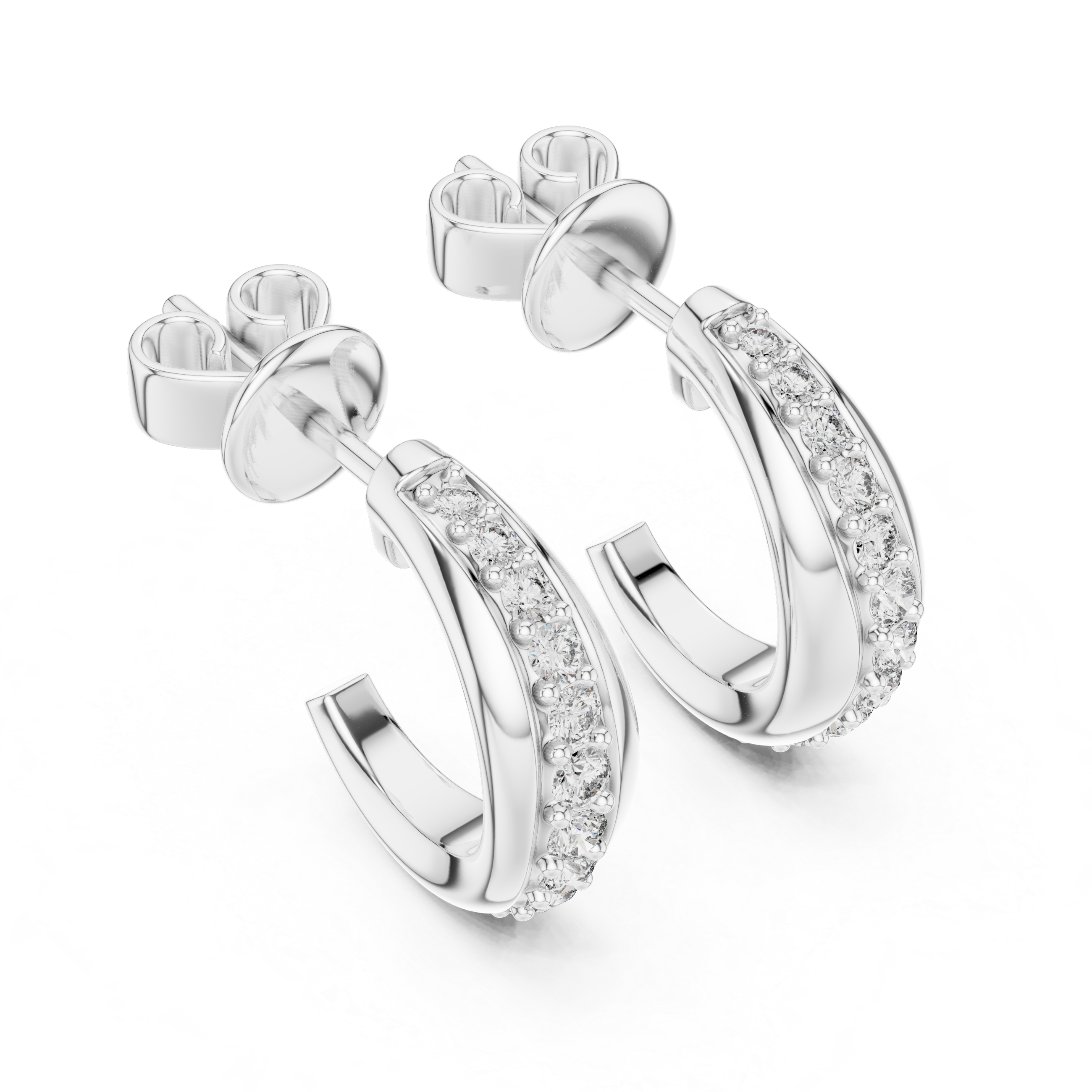 Diamond Pavé Hoop Earrings