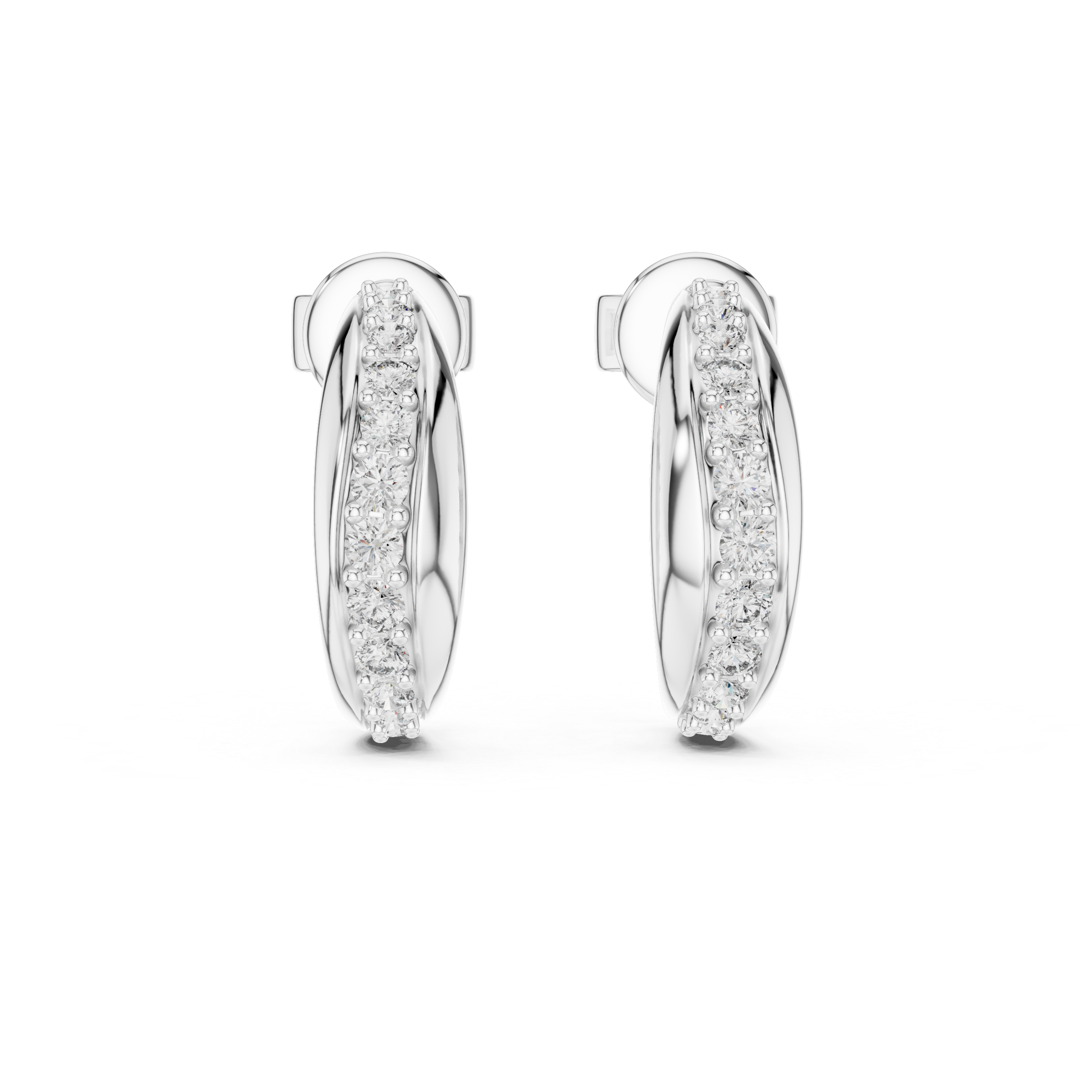 Diamond Pavé Hoop Earrings