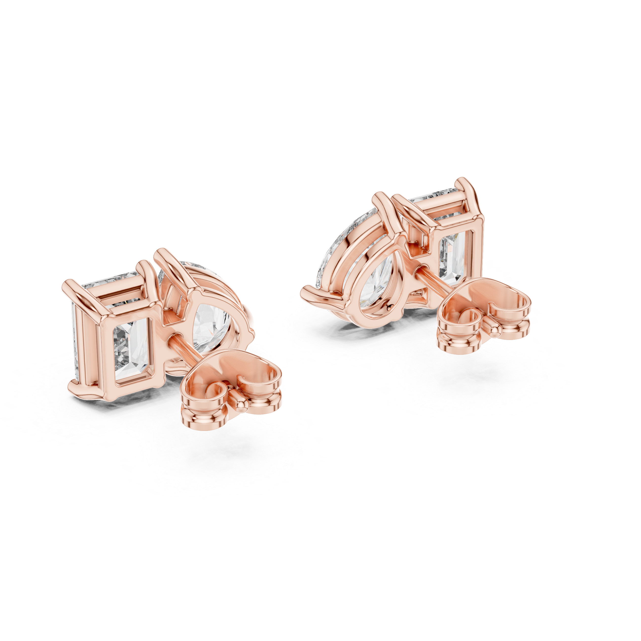 Toi et Moi Emerald & Pear Diamond Stud Earrings Corvexa Jewellery