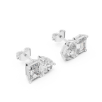 Toi et Moi Emerald & Pear Diamond Stud Earrings Corvexa Jewellery