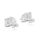 Toi et Moi Emerald & Pear Diamond Stud Earrings Corvexa Jewellery