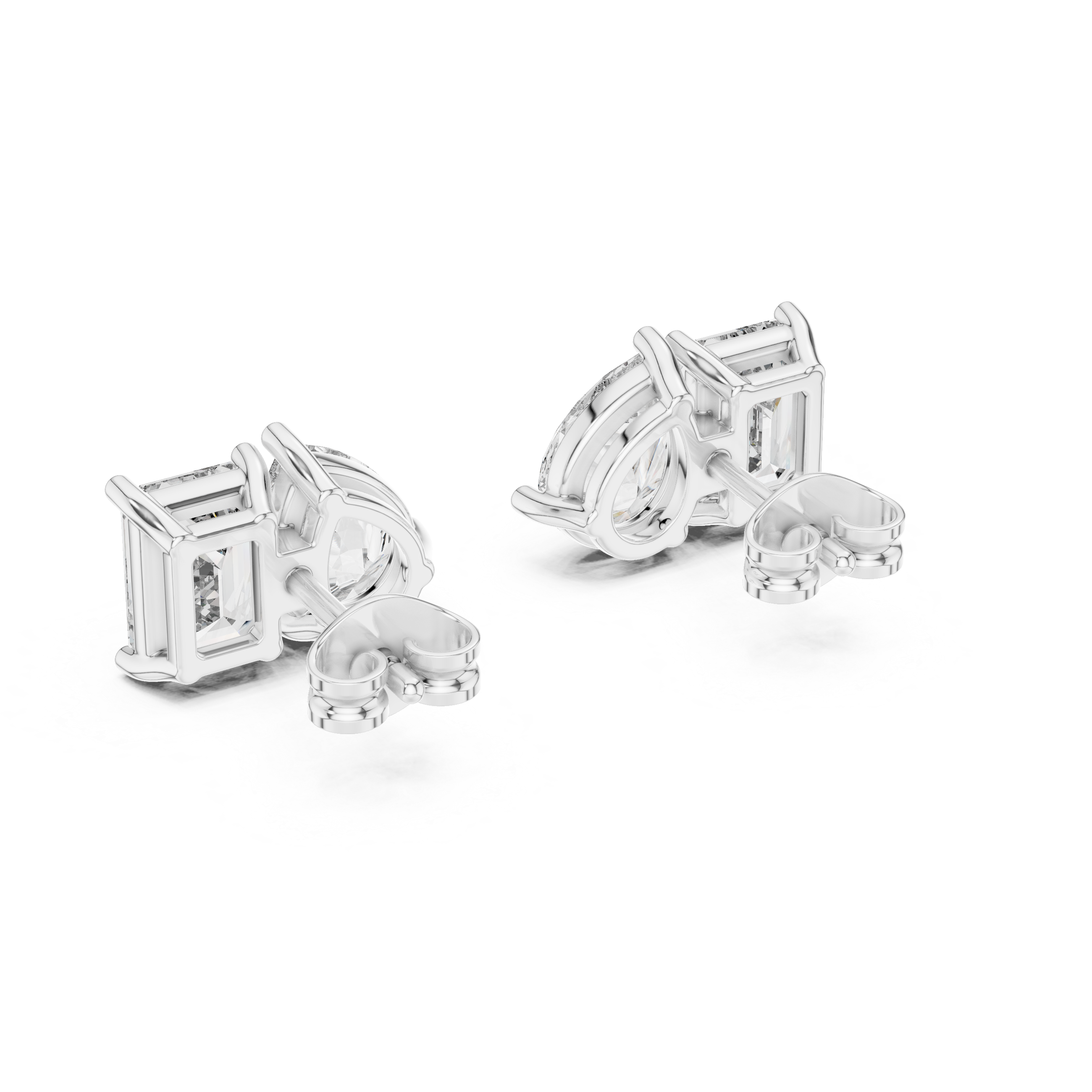 Toi et Moi Emerald & Pear Diamond Stud Earrings Corvexa Jewellery