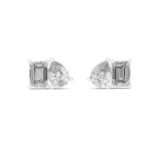 Toi et Moi Emerald & Pear Diamond Stud Earrings Corvexa Jewellery