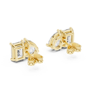 Toi et Moi Emerald & Pear Diamond Stud Earrings Corvexa Jewellery