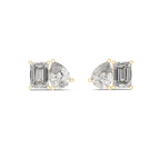 Toi et Moi Emerald & Pear Diamond Stud Earrings Corvexa Jewellery